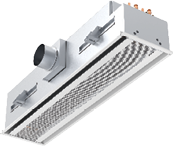 A silver vent with a round opening.

Description generated by AI